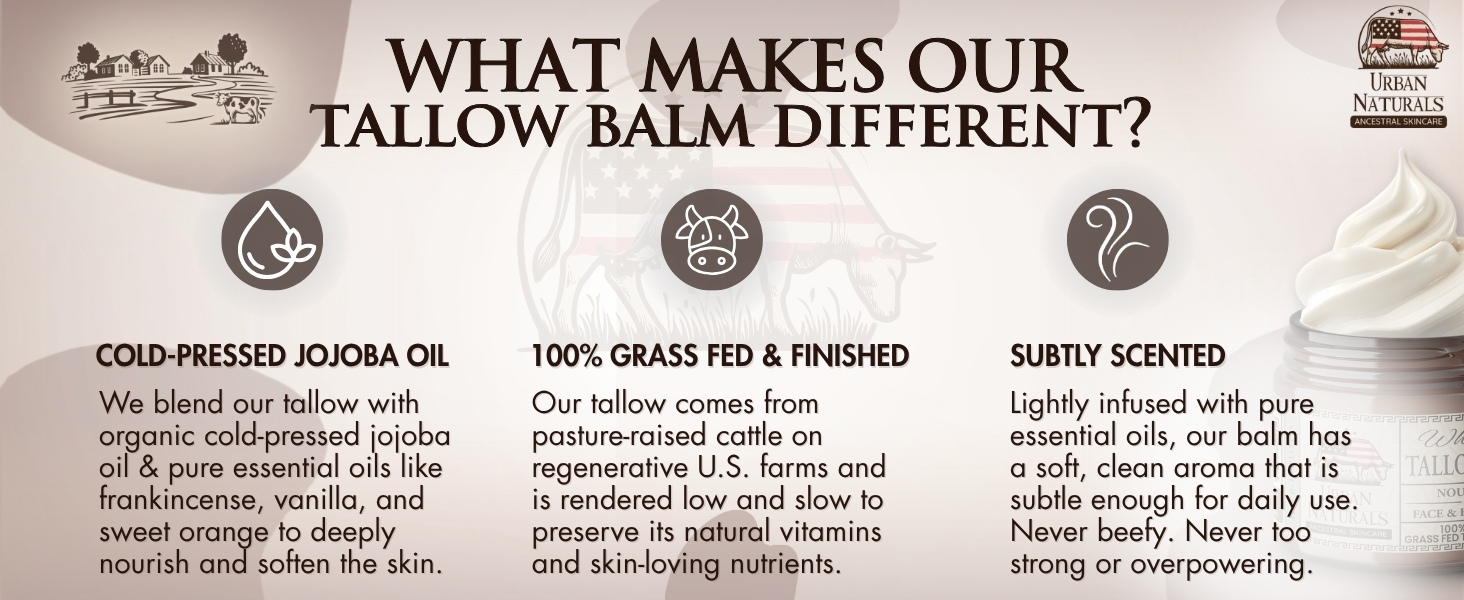 unique tallow balm formula  grassfed beef for dry skin repair highest rated beef tallow for skin