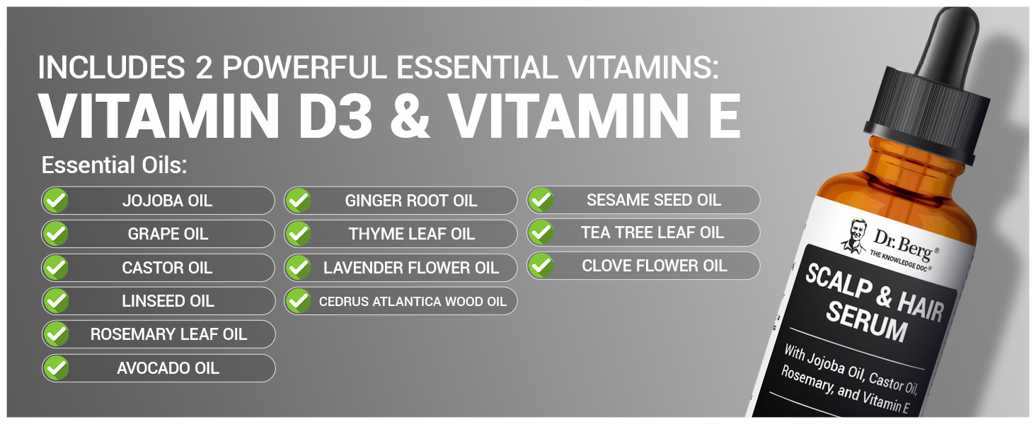 Dr. Berg Scalp & Hair Serum Premium A+ Content hair essential oil scalp serum hair care product