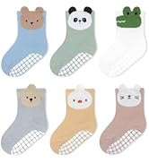 Bearbay Baby Non Slip Ankle Socks with Grippers for 0 Months-7 Years Old Walking Socks