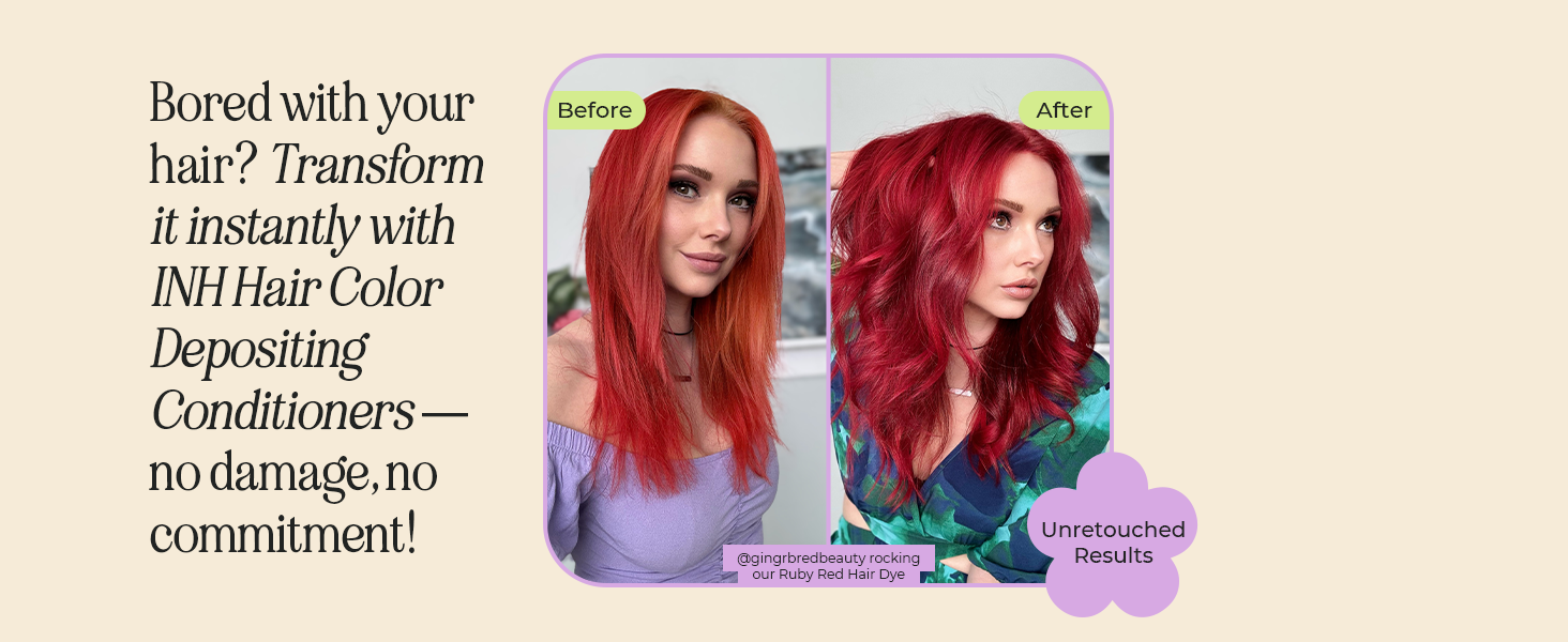 cherry ruby red hair dye color depositing conditioner semi permanent women men mask conditioning