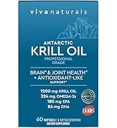 Viva Naturals Antarctic Krill Oil Omega 3 Supplements 1200 mg - DHA EPA Omega-3 & Astaxanthin Con...