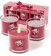 CHILLFLAME Cherry Candle, Scented Candles Gifts for Women, Candles Gift Set for Her, 3 Scented Vo...