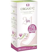Organyc 100% Certified Organic Cotton 2-in-1 Panty Liners for Personal Fit Thong or Regular Under...
