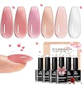 Beetles Builder Gel for Nails, 6 Colors 7 in 1 Strengthener Gel Builder for Nails, Jelly Clear Pi...