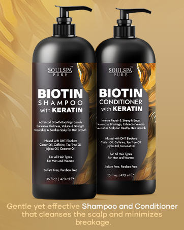 Soulspa Pure Biotin Shampoo and Conditioner with Keratin Gentle on Hair, Ethical Beauty