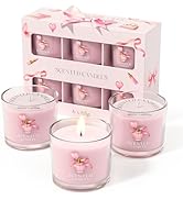 CHILLFLAME Pink Candles, Scented Candle Gift Set for Stress Relief, 6 Votive Candles for Women an...