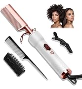 Hot Comb,Electric Hot Comb for Wigs Human Hair with 12 Temp Settings,110-240V Straightening Comb ...