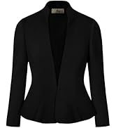Hybrid & Company Women's Casual Work Office Elegant Open Front Premium Nylon Blazer Jacket