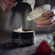 Pouring freshly-made moisturizer into jar
