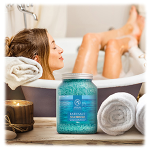 Bath Sea Salt Set 2X 46 Oz - Sea Breeze Salt - Natural Bath Sea Salts