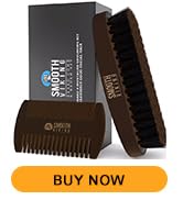 Smooth Viking Beard Brush & Comb Gift Set for Men - Natural Boar Bristle Hair Brush & Wooden Comb...