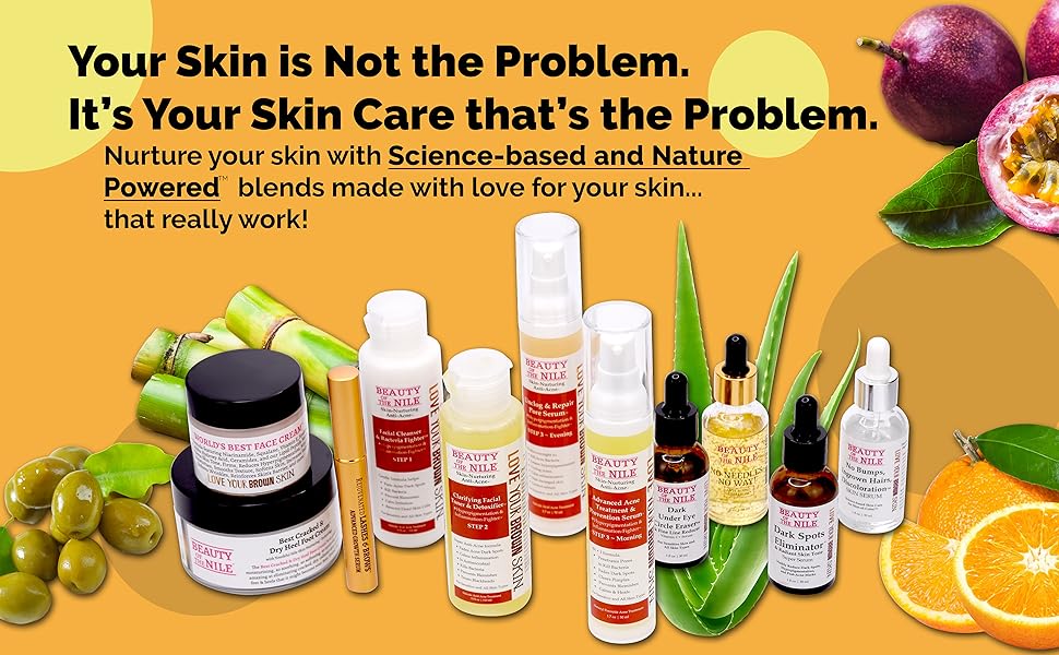 Beauty Of The Nile dark spot under eye shaving bump ingrown hair wrinkle acne black skin heel lash