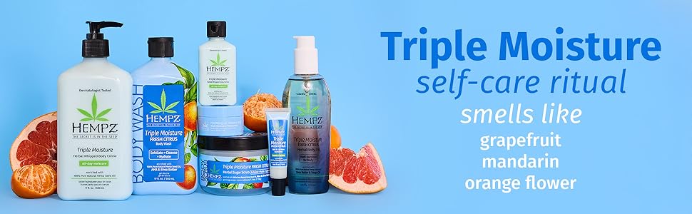 Hempz Triple moisture body lotion sugar scrub lip balm lip mask bath oil travel lotion body wash