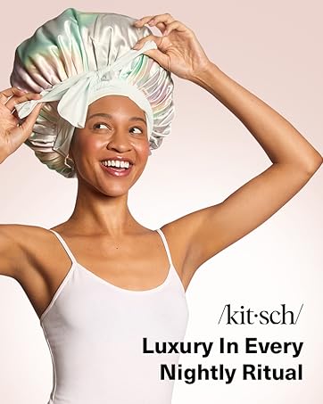 shower cap silk sleep bonnets for women sleeping satin hair fine curly adjustable long large head