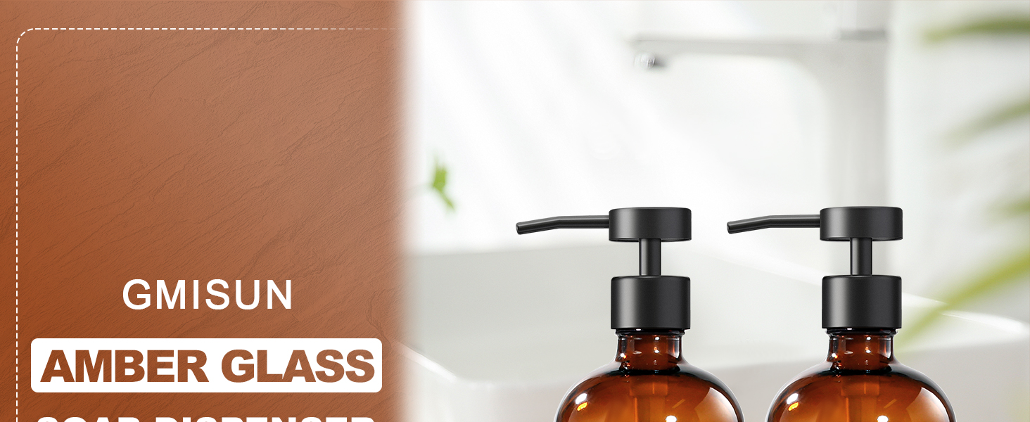 amber glass soap dispenser