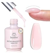 Beetles Builder Gel for Nails Hema Free, 0.51 oz 8 in 1 Jelly Pink Builder Nail Gel for Strengthe...