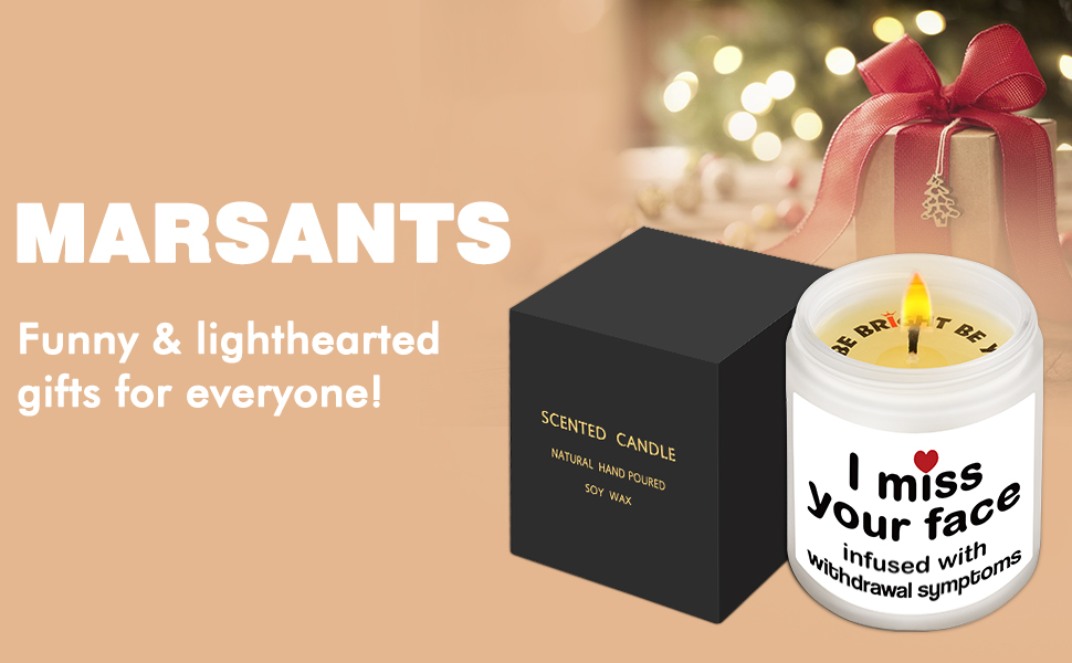 Scented Candles - Soy Candles Thinking of You Gifts for Women & Men, I Miss Your Face Candle