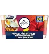Glade 1-Wick Scented Candle Jar, 2in1 Hawaiian Breeze & Vanilla Passion Fruit, Air Freshener Infu...