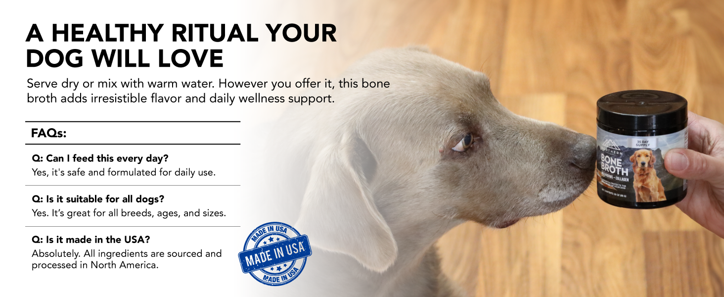 dog supplement bone broth mushroom topper dog food canine immunity joint support k9 immune booster
