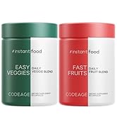 Instantfood Easy Veggies + Fast Fruits Vitamins Bundle, 30+ Daily Vegetables & Fruits, Whole Food...