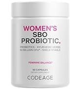 Codeage Women’s Probiotics Supplement - 50 Billion CFUs - SBO Probiotics & Prebiotics - Cranberri...
