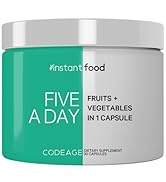 Codeage 5 Servings of Fruits & Veggies Equivalent in 1 Single Capsule, Whole Food Non-GMO, 15 Gre...