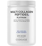 Codeage Multi Collagen Protein Powder with Biotin, Vitamin C, Keratin, Hyaluronic Acid, Vitamins ...