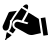Hand with pen icon