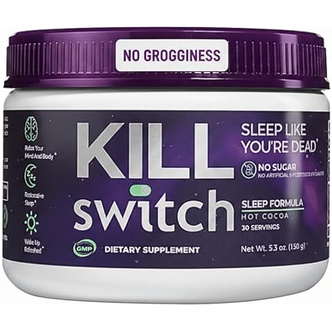 Killswitch Sleep Aid for Adults – Fall Asleep Fast & Wake Refreshed, Sugar-Free Hot Chocolate Supplement - Magnesium, Tart Cherry, L-Theanine & More for Restful Sleep, 30 Servings, Made in USA