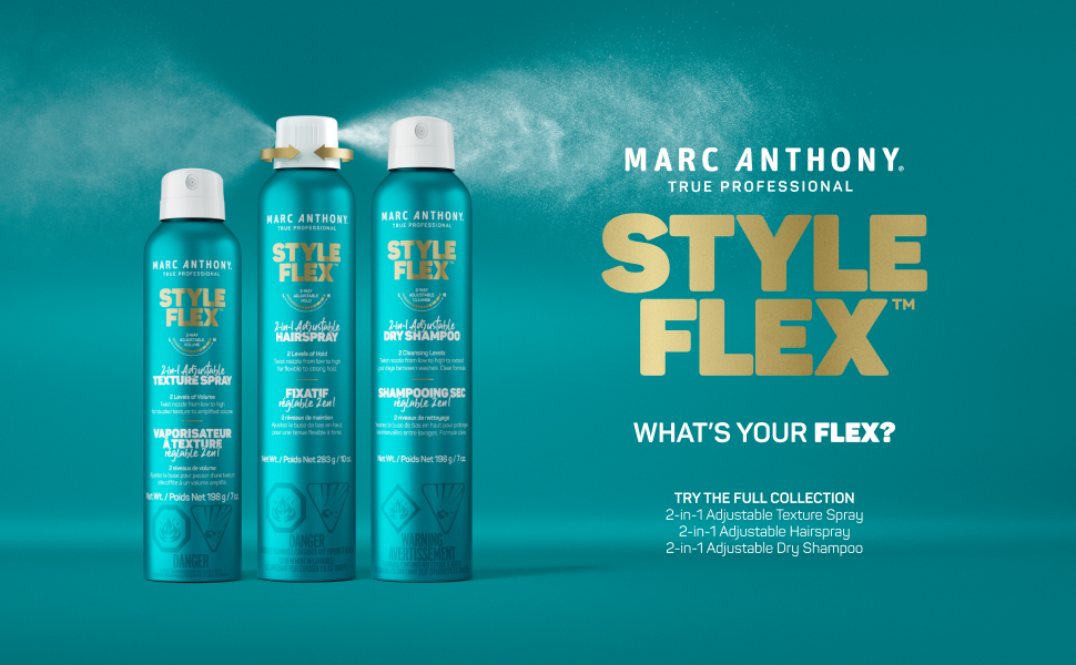 Style Flex Collection, hairspray, texture spray, and dry shampoo