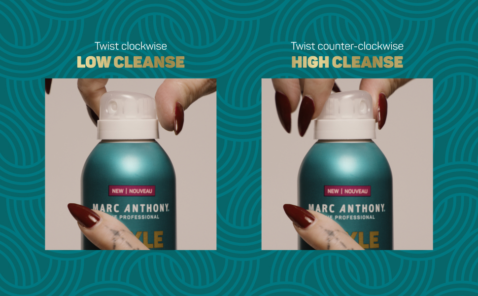 twist nozzle to adjust level of cleanse