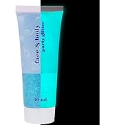MEICOLY Neon Blue Body Glitter,Luminous UV Black Light Face Glitter Gel,Glow in The Dark Glitter ...