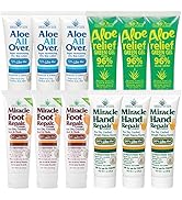 Miracle of Aloe Problem Solver Assortment | 12 pcs/1 ounce tubes | Miracle Foot Repair, Miracle H...
