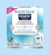 Monistat Maintain Feminine Wipes with Boric Acid for Feminine Care, Fragrance Free, 12 Ct, 3 Pk
