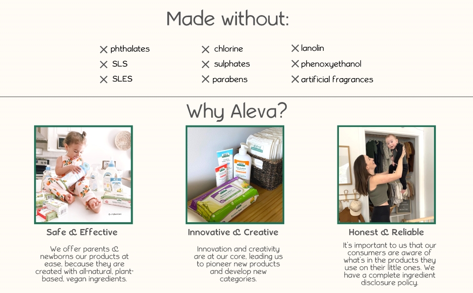 brand values, aleva naturals, safe and effective baby products