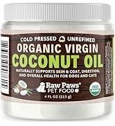 Raw Paws Organic Virgin Coconut Oil for Dogs & Cats, 4-oz - Supports Immune System, Digestion, Or...