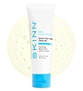 SKINN Daily Morning Face Wash, Green Tea + Mint Cleanser, 4oz - Gentle Exfoliating Facial Cleanse...