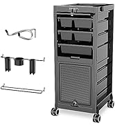 TASALON Lockable Salon Trolley Cart - Beauty Salon Cart with 6 Drawers and Tool Holders, Salon St...