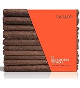 TASALON Microfiber Hair Towel - 10 Pack - Salon Towels - Quick Dry Microfiber Towels - 29 x 16 In...