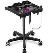 TASALON Salon Tray on Wheels - Adjustable Salon Service Rolling Tray Hairstylist for Salon Spa an...