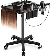 TASALON Rolling Salon Tray on Wheels, Metal Hairstylist Tray Rolling Cart for Hair Salon Station ...