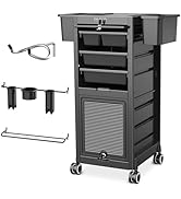 TASALON Beauty Salon Cart - Lockable Salon Trolley Cart with 6 Drawers and Tool Holders, Salon St...