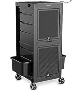 TASALON Premium Lockable Salon Trolley Cart with Wheels and 6 Drawers & 2 Bucket, Versatile Salon...