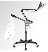 TASALON Professional Facial Steamer with 5X Magnifying Lamp, 2-in-1 Esthetician Steamer on Wheels...