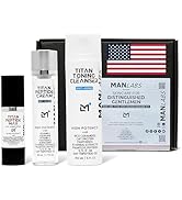 Man Labs Titan Anti-Aging Mens Skin Care Kit - 2025 Golden Mens Facial Care Kit with Hyaluronic A...