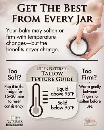 how to soften or firm tallow balm based on temperature tips for best texture of beef tallow cream