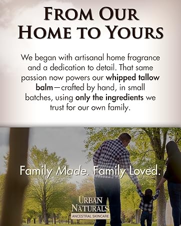 handmade whipped tallow balm made in small batches using grass fed beef tallow family owned brand