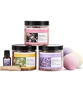 Spa Luxetique Epsom Salt for Soaking - 8pcs Pink Himalayan Bath Salts Gift Set with Essential Oil...
