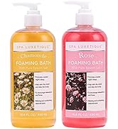 Bubble Bath, Spa Luxetique Foaming Bath for Women with Pure Epsom Salt, Bath Sets Rose and Chamom...
