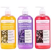 Bubble Bath, Spa Luxetique Foaming Bath with Pure Epsom Salt, Chamomile Rose and Lavender Scent B...